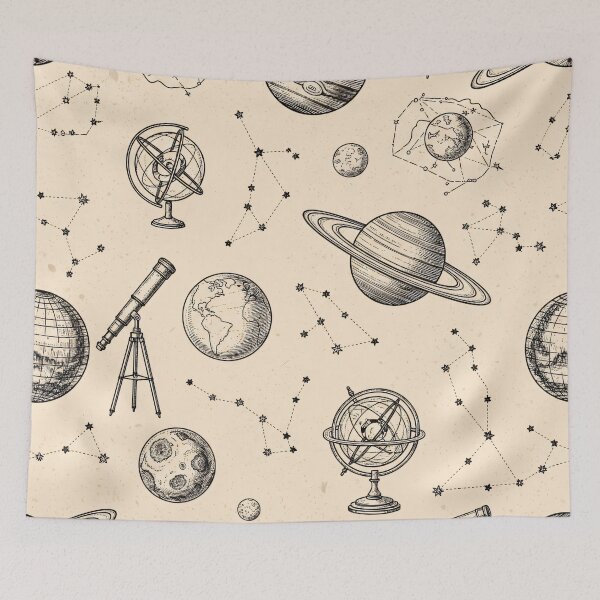Item preview, Antique Astronomy Instruments Pattern designed and sold by Kaleidoscope Print.