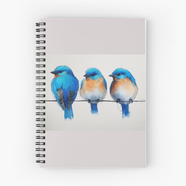 Item preview, Three Vibrant Bluebirds designed and sold by laurashawart.