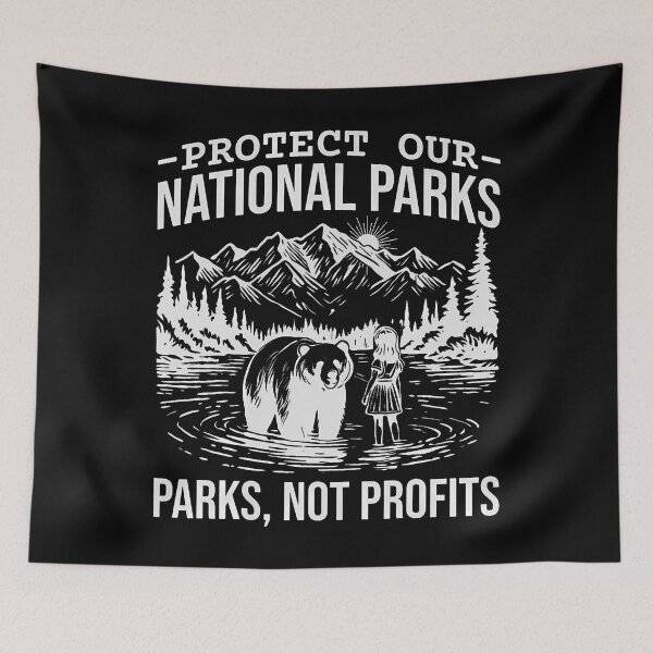 Item preview, Protect Our National Parks Hiking Nature Conservation Retro designed and sold by ClaraTeresa1.