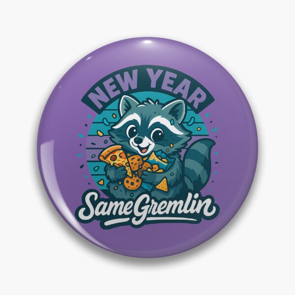 Item preview, Funny New Year Raccoon – Same Gremlin Energy designed and sold by Parallel Fold.