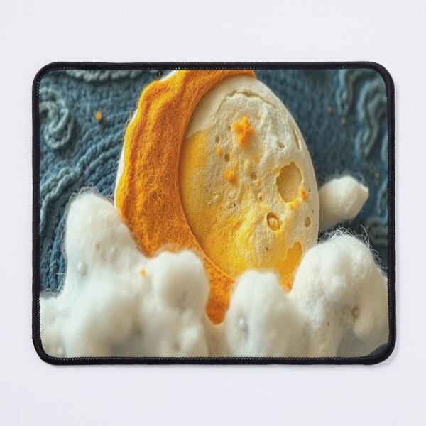 Item preview, Felted Moon and Clouds | Soft Celestial Art | Dreamy Night Aesthetic designed and sold by MusicSoulMystics.