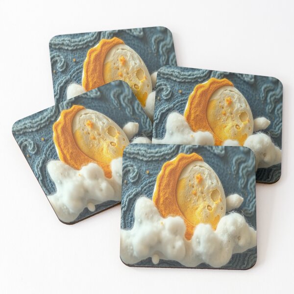 Item preview, Felted Moon and Clouds | Soft Celestial Art | Dreamy Night Aesthetic designed and sold by MusicSoulMystics.