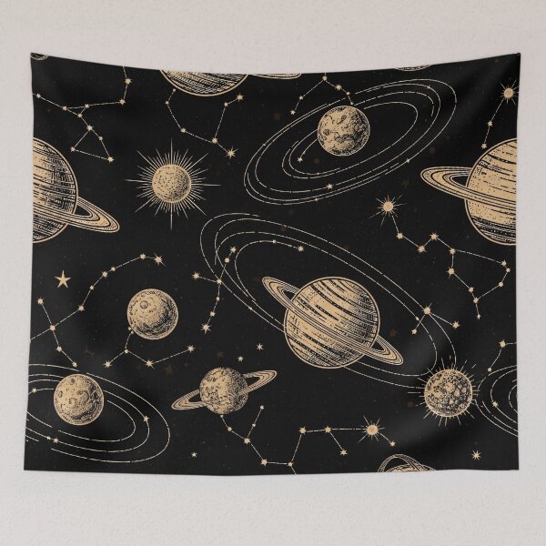 Item preview, Vintage Orbital Planets & Constellations Pattern designed and sold by Kaleidoscope Print.
