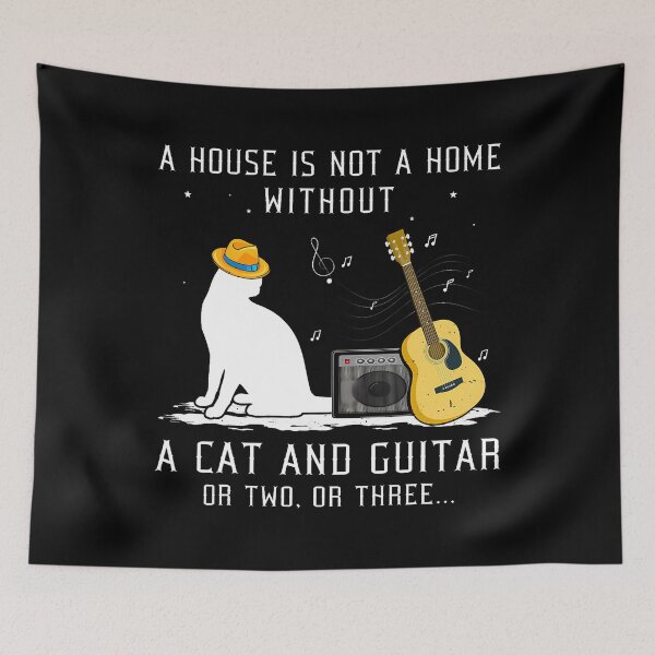 Item preview, A House Is Not A Home Without A Funny Cat And Guitar Lovers designed and sold by ChantelNicole.