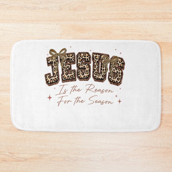 Item preview, Glitter Leopard Jesus Is The Reason For The Season, Bibble Verse, Preppy Christmas designed and sold by vintagearttee.