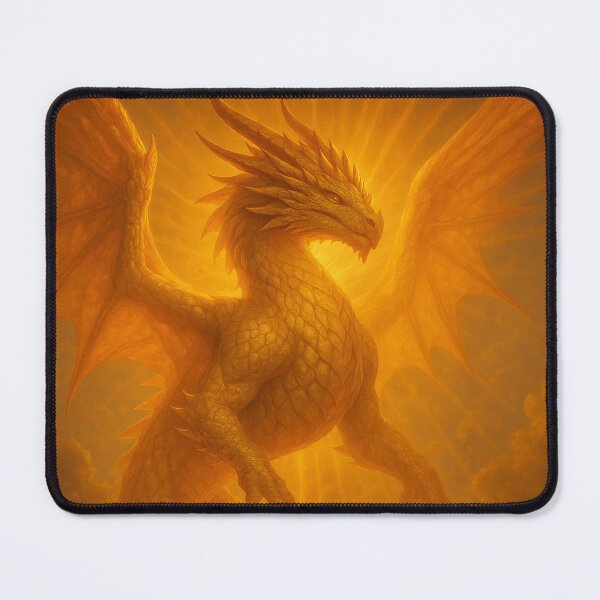 Item preview, Radiant Golden Sun Dragon Rising at Dawn – Celestial Fantasy Art designed and sold by leen12 Art Designs Prints.
