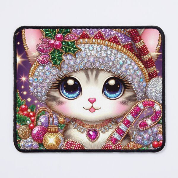 Item preview, Rhinestone Christmas Cat designed and sold by Solace Sparkles.