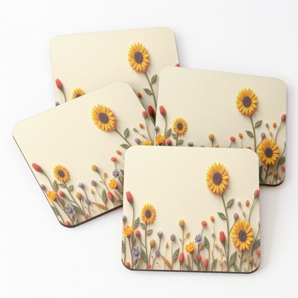 Item preview, Felted Sunflower Garden | Warm Floral Felt Art | Cozy Nature Aesthetic designed and sold by MusicSoulMystics.