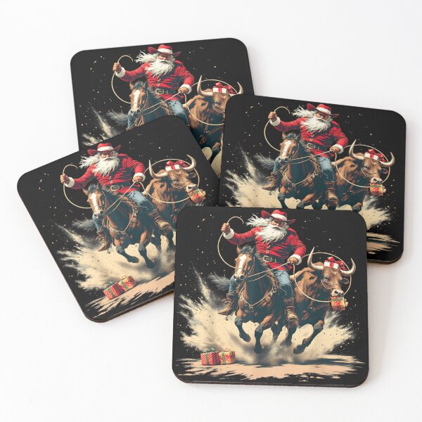 Item preview, Cowboy Santa Bull Riding Christmas Rodeo Western Holiday designed and sold by SuziLope.