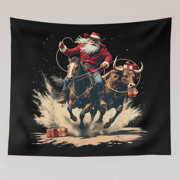 Item preview, Cowboy Santa Bull Riding Christmas Rodeo Western Holiday designed and sold by SuziLope.