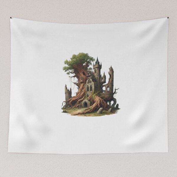 Item preview, Ruined Tree Castle – Forgotten Fortress Entwined with Nature designed and sold by CelticSoulShop.