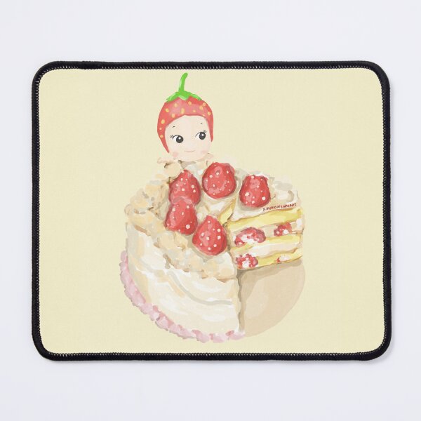 Item preview, Sonny Angel Inspired Strawberry Cake Cute Cherub Pink Girlie Kawaii designed and sold by Makeartwhynot.