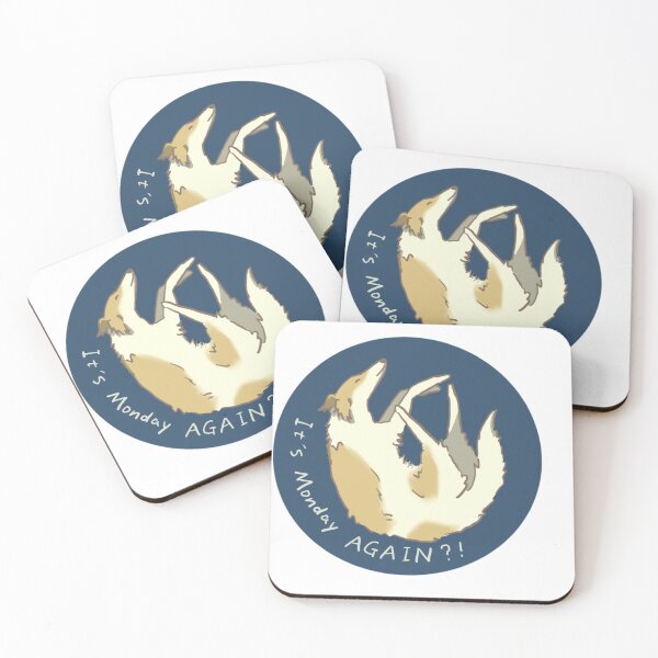 Item preview, It's Monday AGAIN? A Borzoi who hats Mondays designed and sold by Blackcat’s Box.