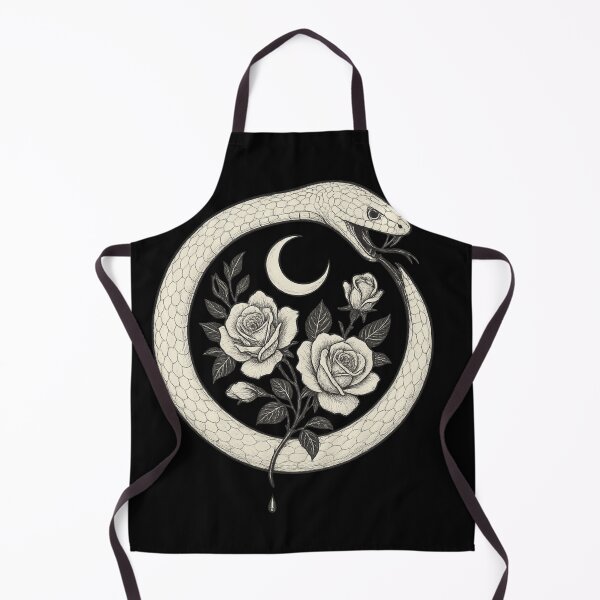 Item preview, Ouroboros Snake & Roses — Gothic Moon Serpent Circle Symbol designed and sold by Mouraludia.