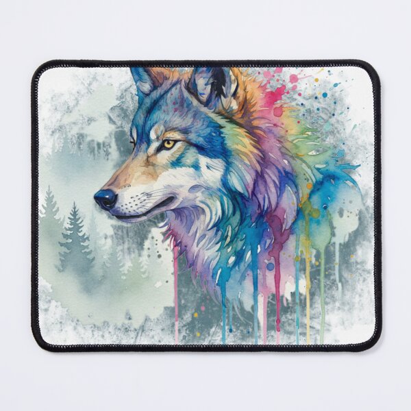 Item preview, Watercolor Wolf Splatter – Artistic Forest Wildlife Painting designed and sold by Artdesign17.