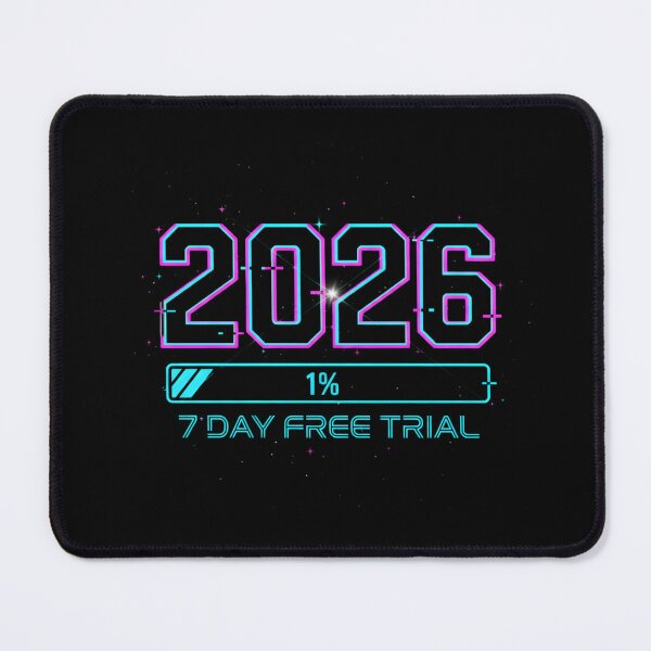 Item preview, 2026 7 Day Free Trial Funny Neon Glitch Loading Bar New Year designed and sold by SerenadeArtHub.