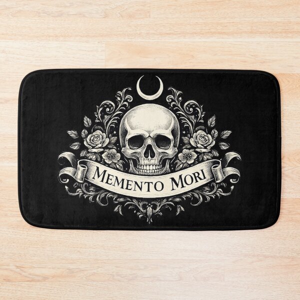 Item preview, Memento Mori Skull — Gothic Crescent Moon & Vintage Roses Emblem designed and sold by Mouraludia.