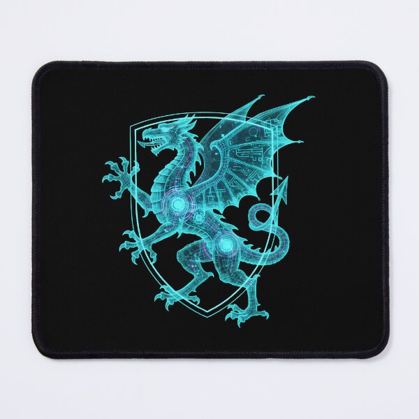 Item preview, Holographic Cyberpunk Dragon Heraldry Crest designed and sold by Dakson Design - Fantasy Art.