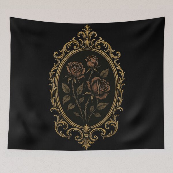 Item preview, Gothic Victorian Roses — Baroque Gold Ornate Frame Dark Academia Art designed and sold by Mouraludia.