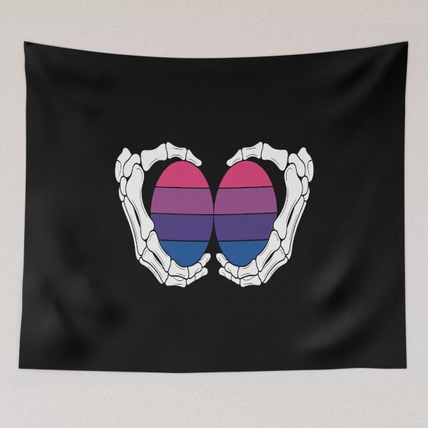 Item preview, Bisexual Skeleton Hands Chest Bi Pride Flag LGBTQ Women Men designed and sold by catsdothingz.