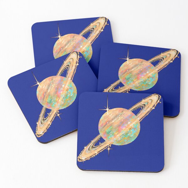 Item preview, Royal Blue Cosmic Saturn | Glitter Galaxy Planet Art | Celestial Space Illustration | Vibrant Astral Design designed and sold by ClaraToneStudio.