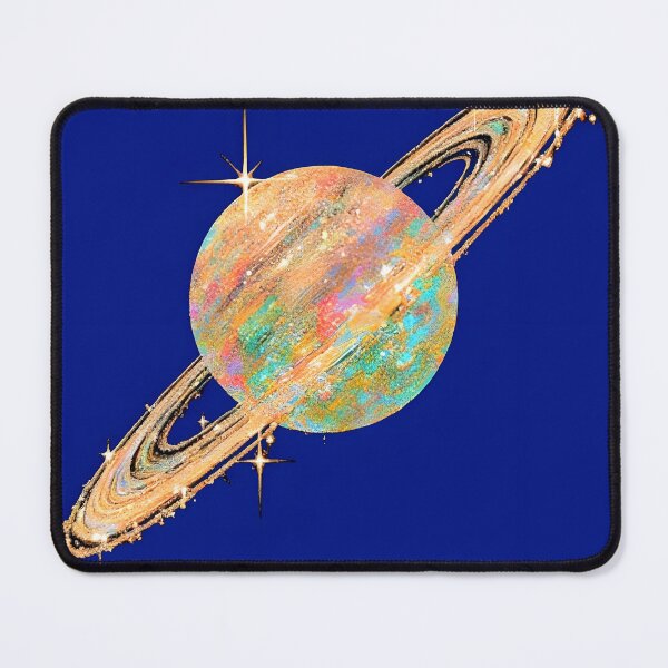 Item preview, Royal Blue Cosmic Saturn | Glitter Galaxy Planet Art | Celestial Space Illustration | Vibrant Astral Design designed and sold by ClaraToneStudio.