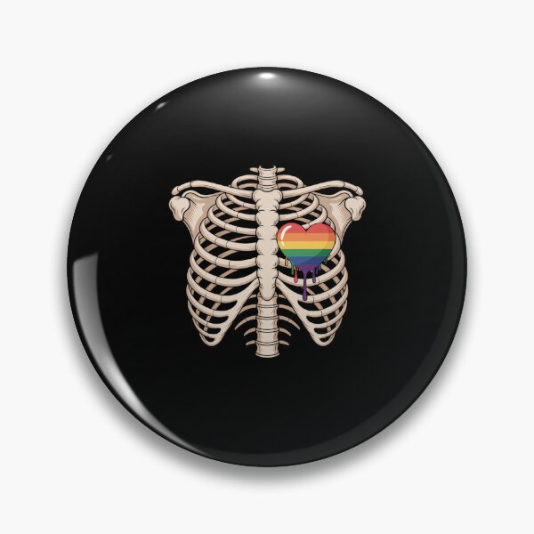 Item preview, Skeleton Heart rib cage X-ray of Rainbow heart LGBTQ Pride designed and sold by catsdothingz.