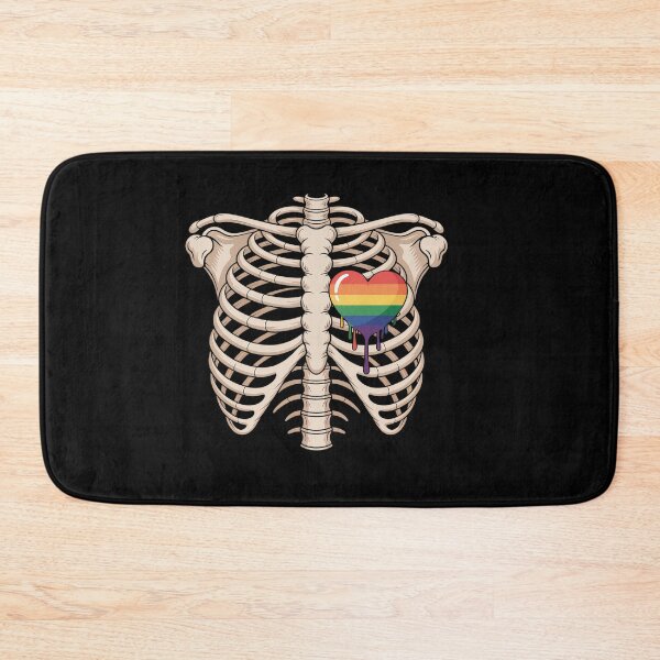 Item preview, Skeleton Heart rib cage X-ray of Rainbow heart LGBTQ Pride designed and sold by catsdothingz.