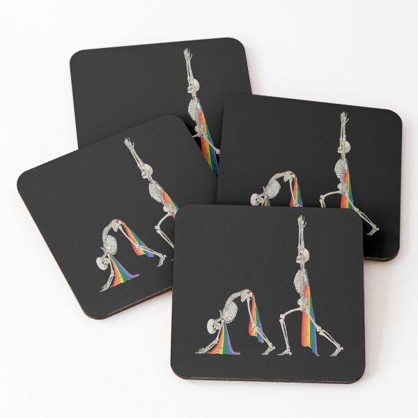 Item preview, Skeleton Pride Yoga Rainbow heart LGBTQ Pride designed and sold by catsdothingz.