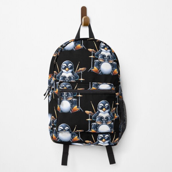 Item preview, Penguin Playing Drums Rock Band Musician Funny Winter Theme designed and sold by KarlaLeanne.