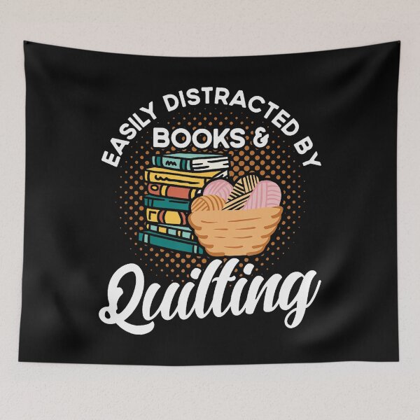 Item preview, Easily Distracted By Books And Quilting Quilter Knitting designed and sold by JanisPenelope.