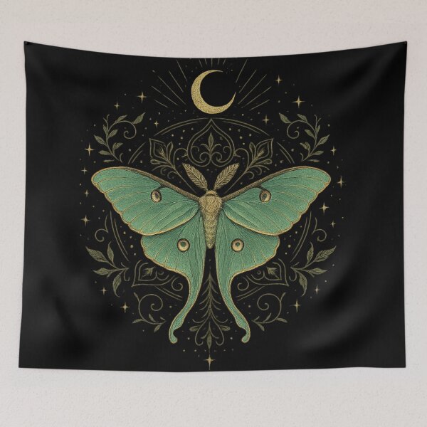 Item preview, Mystic Luna Moth — Celestial Gothic Mandala Moth Aesthetic designed and sold by Mouraludia.