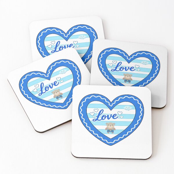 Aperçu de l'œuvre Tender Blue : Amour, Ange et Ours créée et vendue par PrintStichCo.
