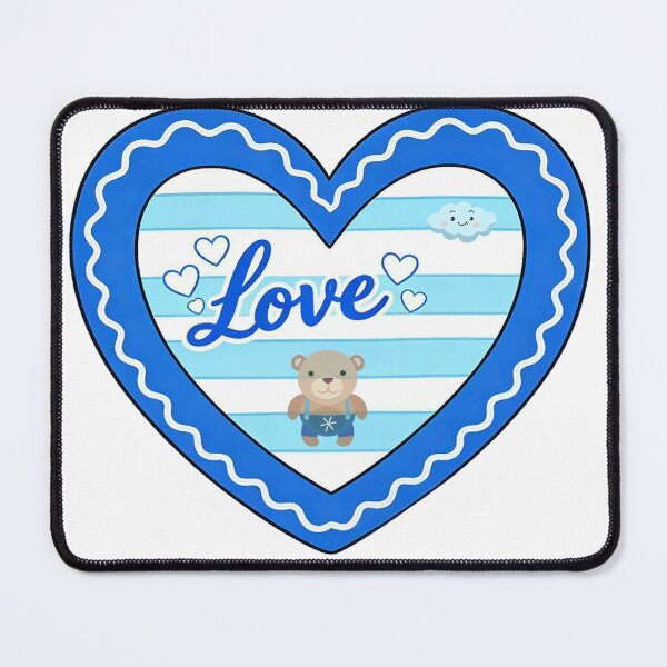 Item preview, Tender Blue: Love, Angel & Bear designed and sold by PrintStichCo.