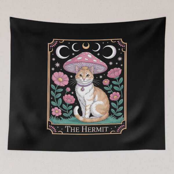 Item preview, The Hermit Tarot Card Cat In a Box Mystic Funny Cat  designed and sold by ReadySide.