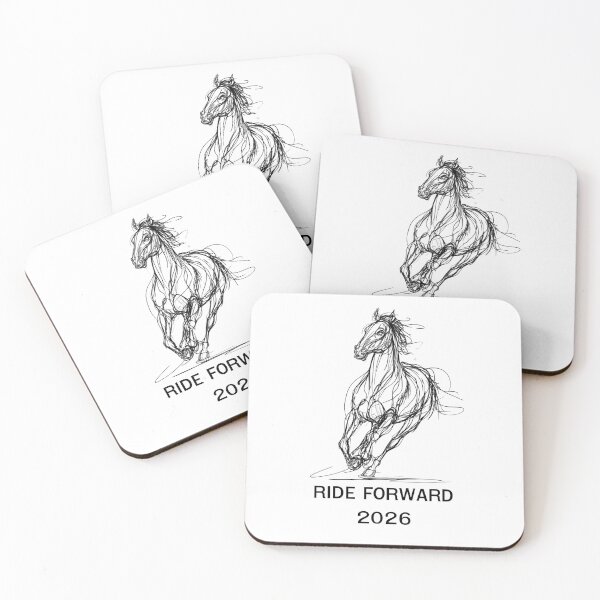 Item preview, Skecth horse illustration with Ride Forward 2026 text designed and sold by DadGenX.