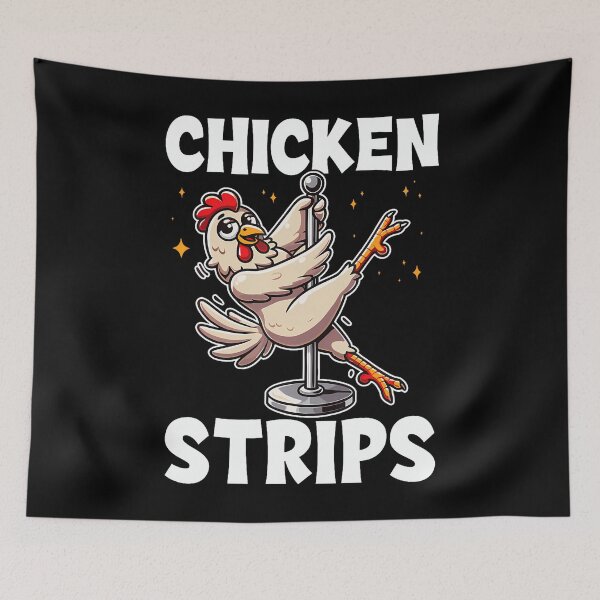 Item preview, Funny Chicken Strips Pole Dance Cartoon Pun Humor designed and sold by DesireeAngela1.