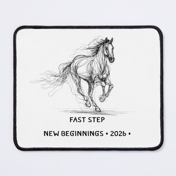 Item preview, Skecth horse illustration with Fast step beginnings 2026 text designed and sold by DadGenX.