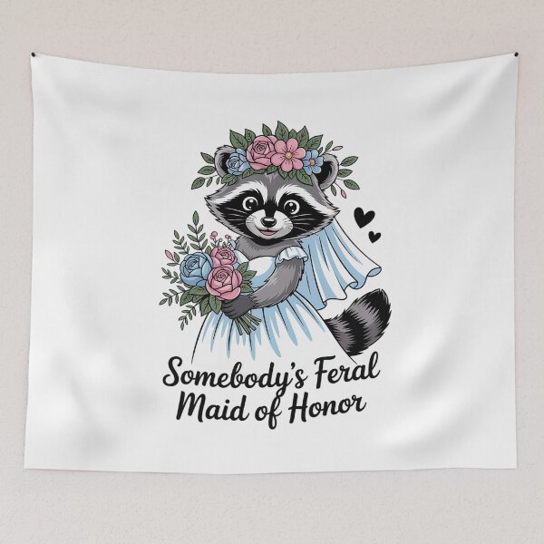 Item preview, Somebody's Feral Maid Of Honor Funny Wedding and Bridesmaid designed and sold by estellaken.
