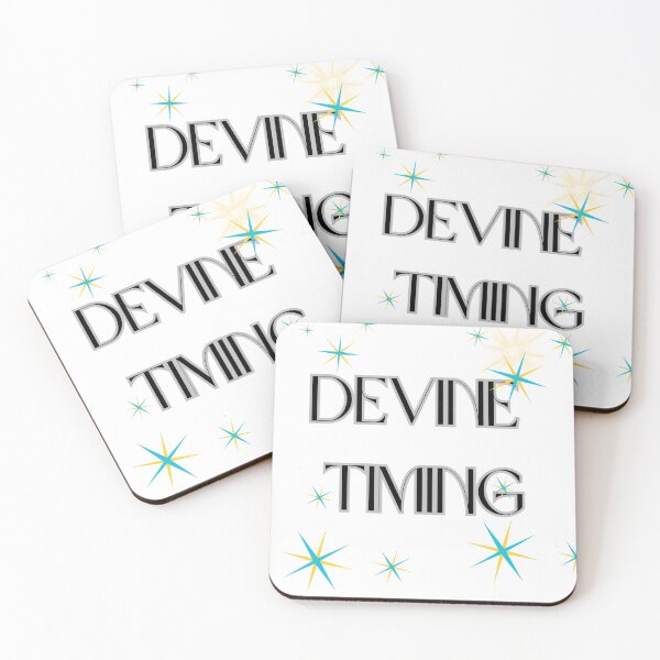 Item preview, Devine Timing - White Background Retro Typography designed and sold by Extremeallie.