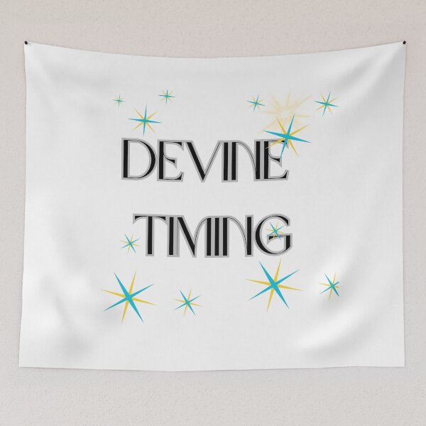 Item preview, Devine Timing - White Background Retro Typography designed and sold by Extremeallie.
