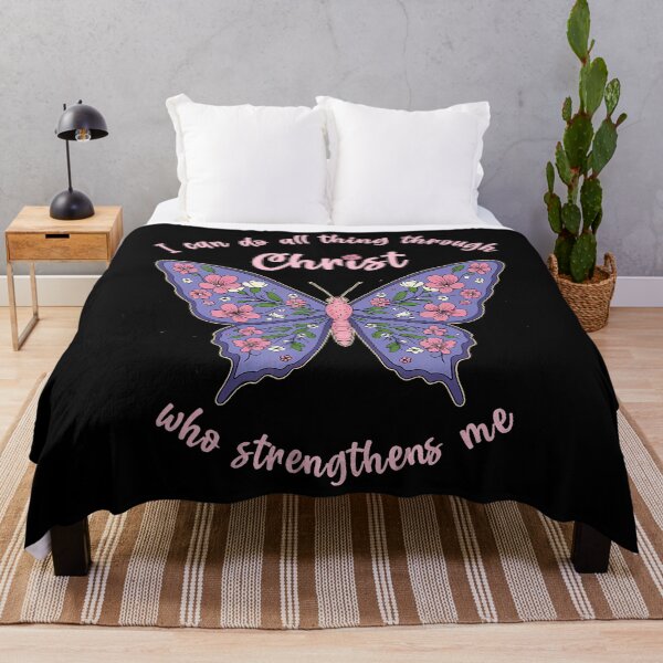 Item preview, I Can Do All Things Through Christ Chinoiserie Butterfly designed and sold by SelmaBonnie.