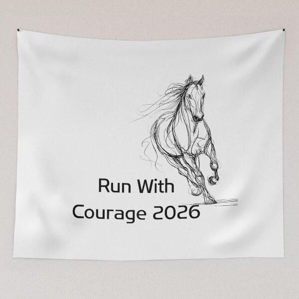 Item preview, Sketch horse illustration with Ride Courage 2026 text designed and sold by DadGenX.