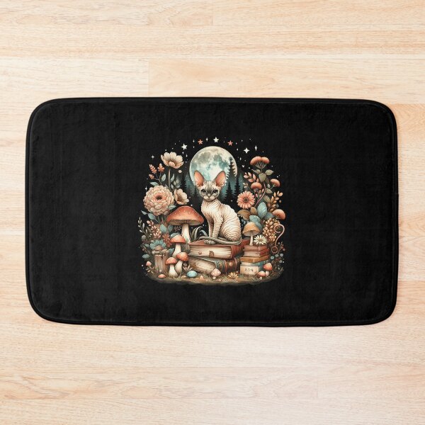 Item preview, Cute Mushroom Cottagecore Aesthetic Devon Rex Cat For designed and sold by PatriciaKelsey.