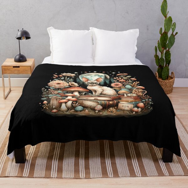 Item preview, Cute Mushroom Cottagecore Aesthetic Devon Rex Cat For designed and sold by PatriciaKelsey.