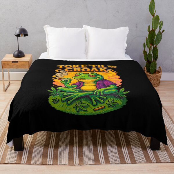 Item preview, Toke Til You Croak Funny Weed Smoking Frog 420 Stoner designed and sold by AlyceLynne.