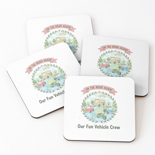 Item preview, Cute Vehicle Crew – On The Road Again | Kawaii Cars, Bus & Trucks Illustration designed and sold by Sksticker991.