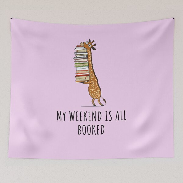 Item preview, Funny Giraffe Holding a Stack of Books - My Weekend Is All Booked - Book Lover Gift, Phones Cases And Other Gift designed and sold by MemWear.
