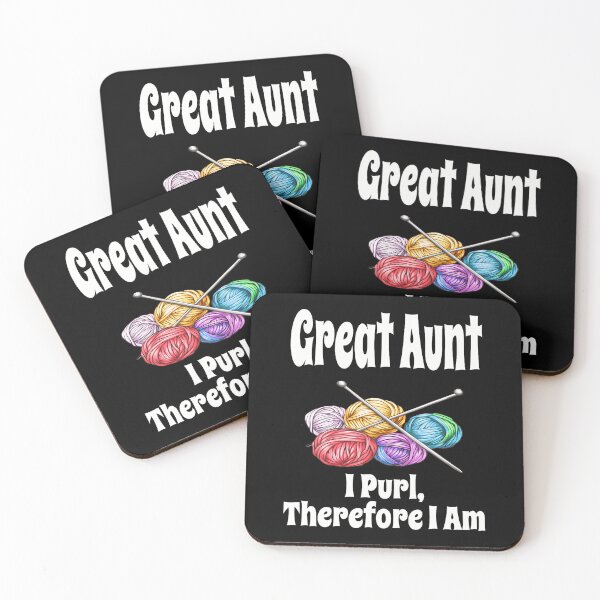 Item preview, Funny Great Aunt I Purl Therefore I Am Knitting Crochet Yarn designed and sold by JosephineEdith1.