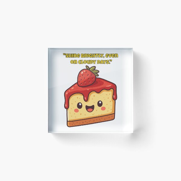 Item preview, Shine Brightly Cheesecake – Cute Kawaii Strawberry Dessert Motivation designed and sold by Latitude 1°N.